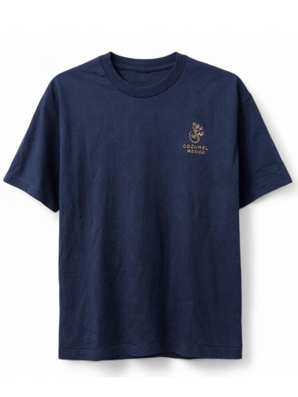 Vintage Cozumel Mexico Lizard Graphic Tee Navy XL